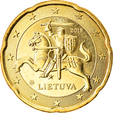 Lithuania, 20 Euro Cent, 2015, UNZ, Nordic gold