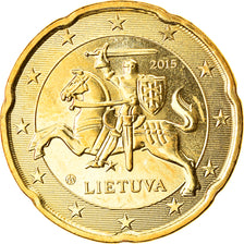 Lituânia, 20 Euro Cent, 2015, MS(63), Nordic gold