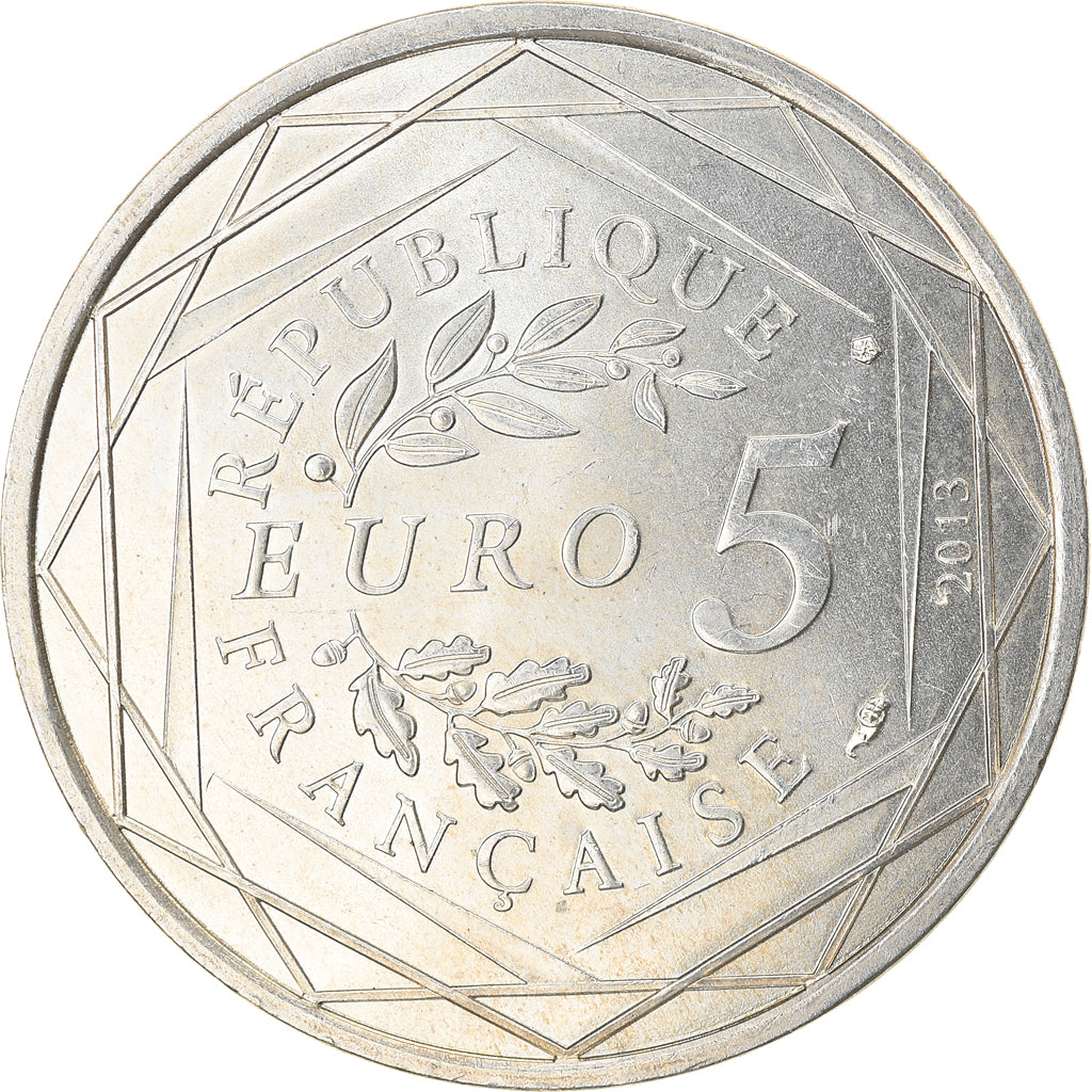 France, 5 Euro, Fraternité, 2013, MS(64), Silver