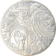 France, 10 Euro, Centenaire de l'Armistice, 2018, MS(64), Silver