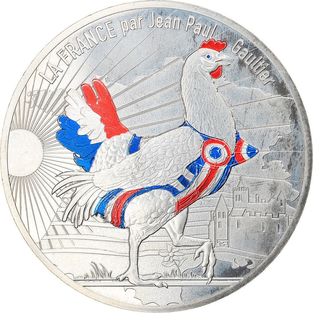 France, 50 Euro, Jean Paul Gaultier, 2017, Colourized, MS(64), Silver