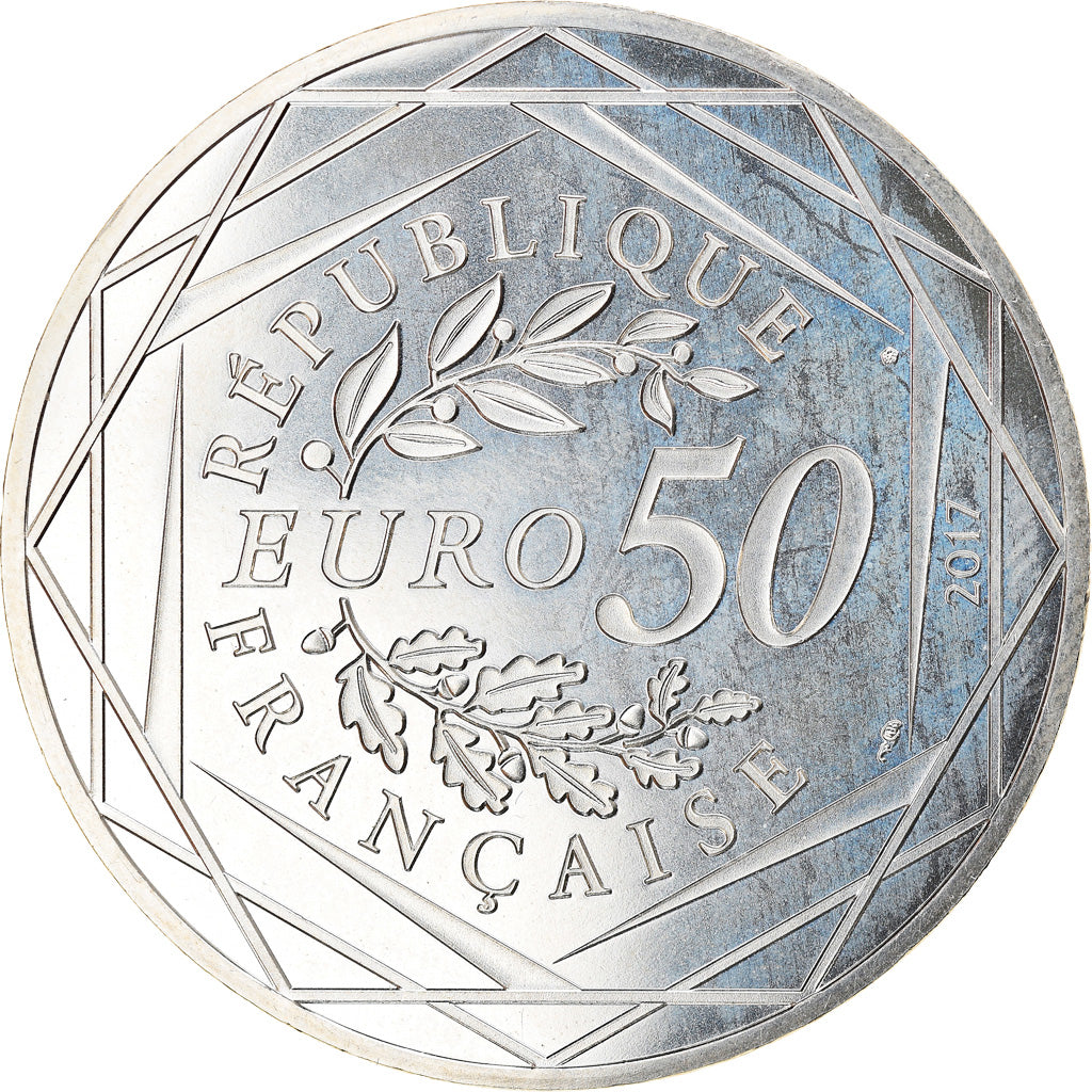 France, 50 Euro, Jean Paul Gaultier, 2017, Colourized, MS(64), Silver