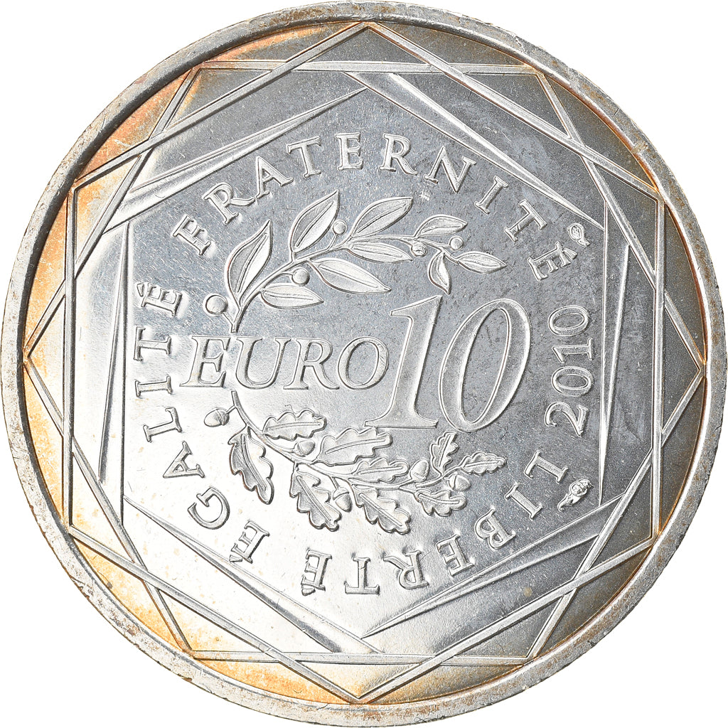 France, 10 Euro, Guyane, 2010, Paris, MS(64), Silver, KM:1654