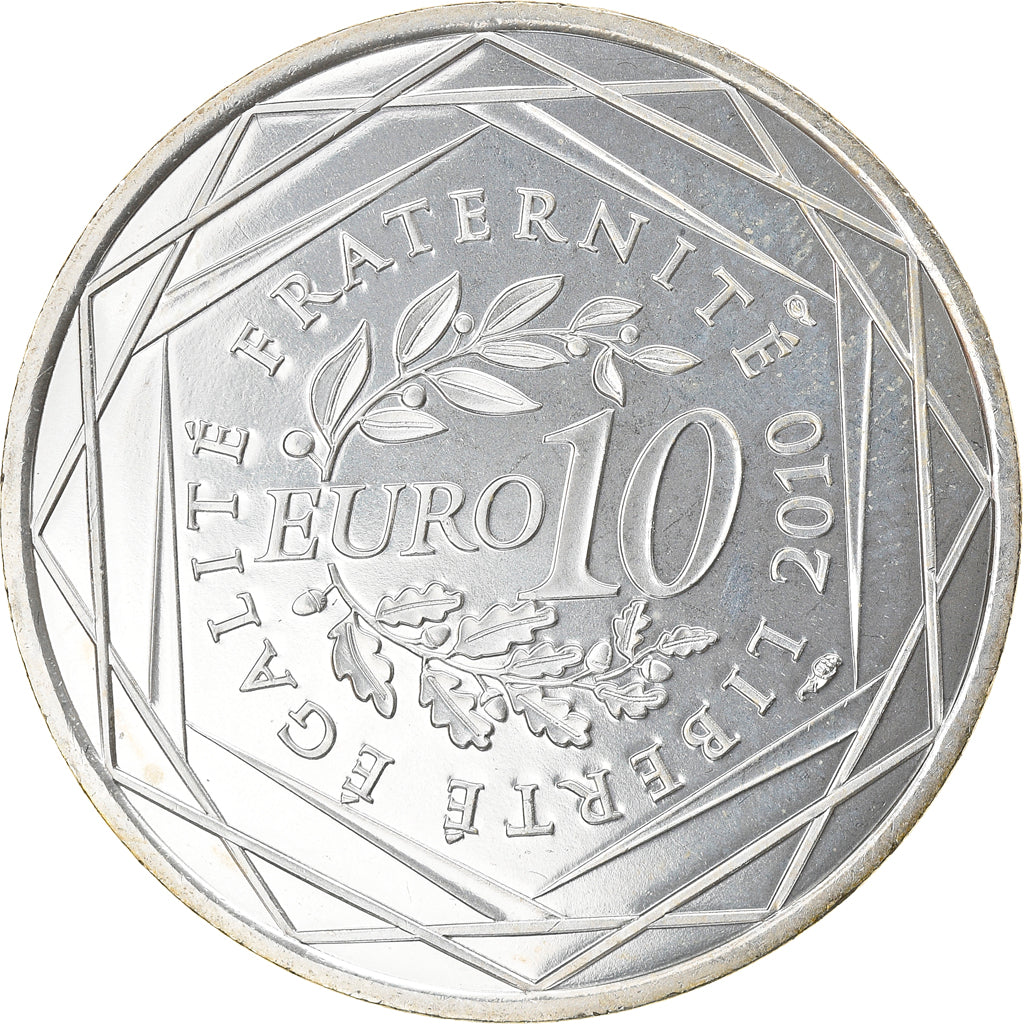 France, 10 Euro, Corse, 2010, Paris, MS(64), Silver, KM:1658