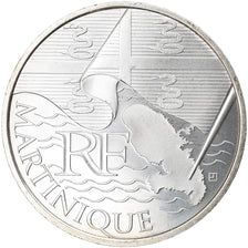 France, 10 Euro, Martinique, 2010, Paris, MS(64), Silver, KM:1662