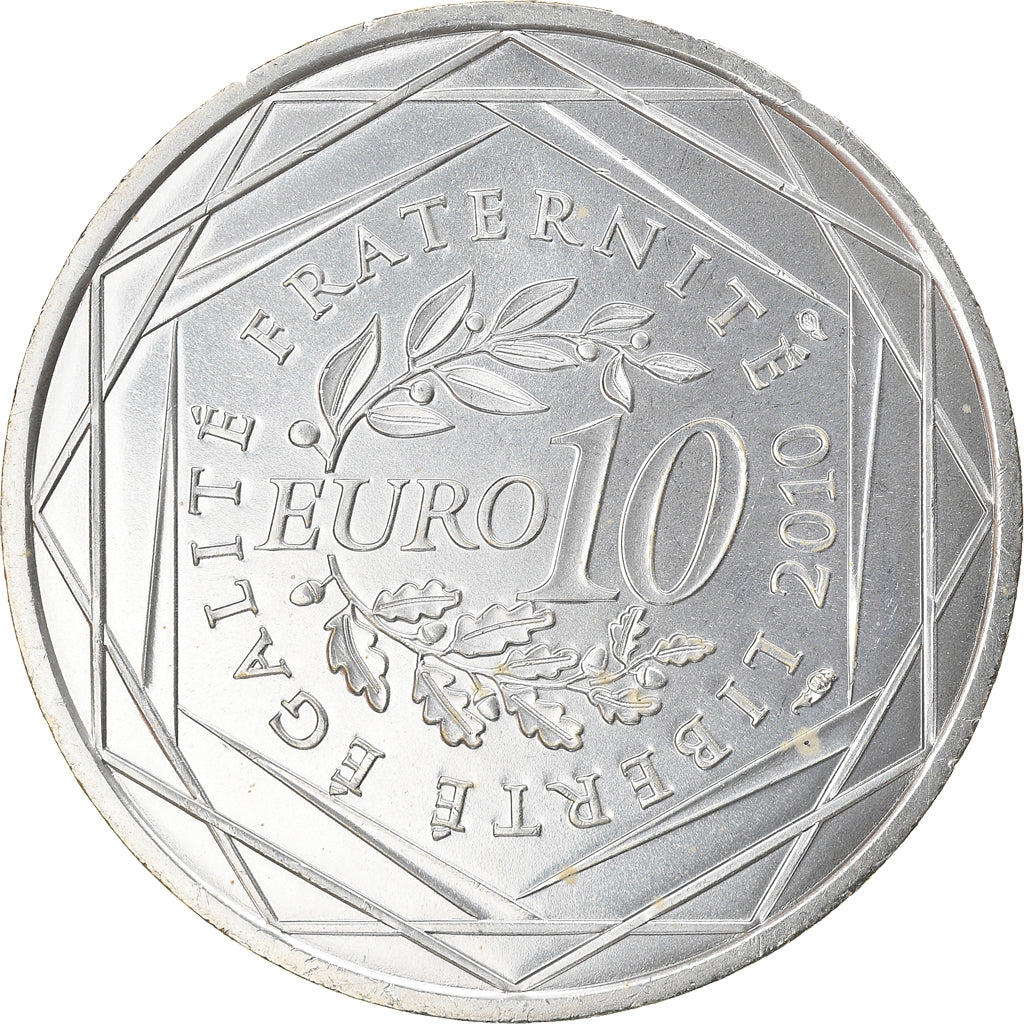 France, 10 Euro, Martinique, 2010, Paris, MS(64), Silver, KM:1662