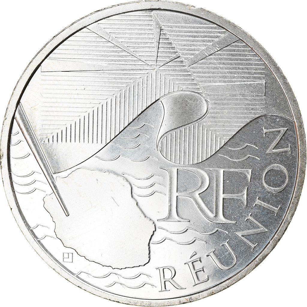France, 10 Euro, 2010, Réunion, MS(64), Silver
