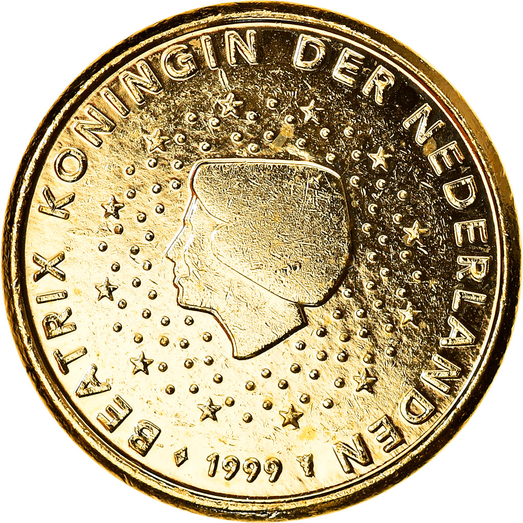 Netherlands, 1 Centime, Reine Beatrix, 1999, golden, MS(63), Silver Plated