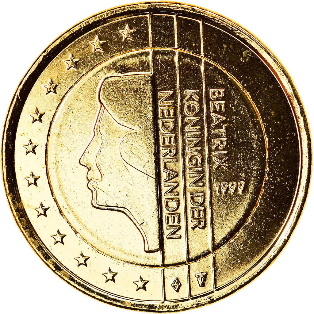Netherlands, 1 Euro, Reine Beatrix, 1999, golden, MS(63), Bi-Metallic