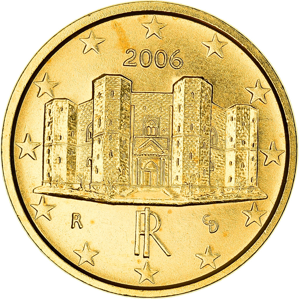 Italy, 1 Centime, Castel del Monte, 2006, golden, MS(63), Copper Plated Steel