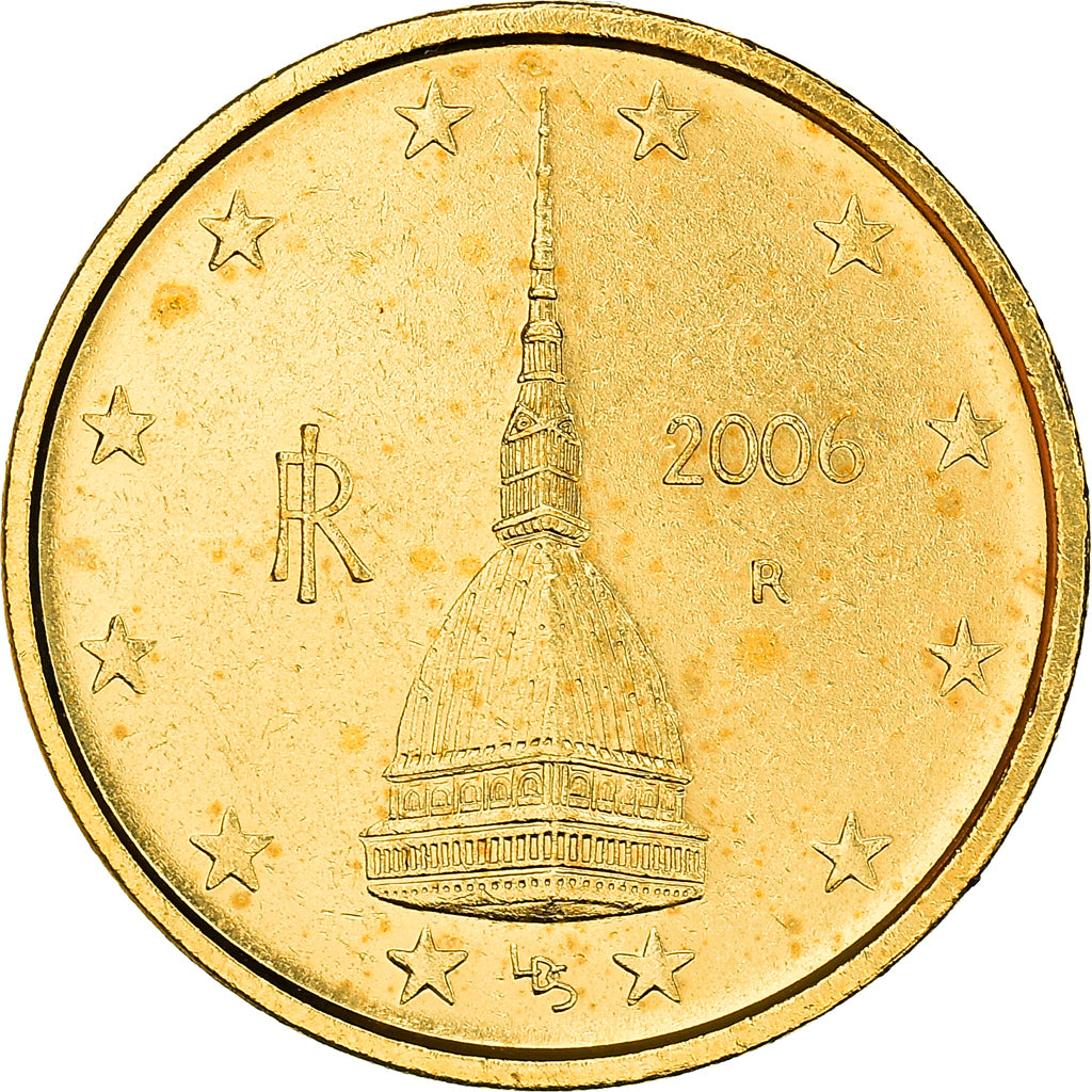 Italy, 2 Centimes, Mole Antonelliana, 2006, golden, MS(63), Copper Plated Steel