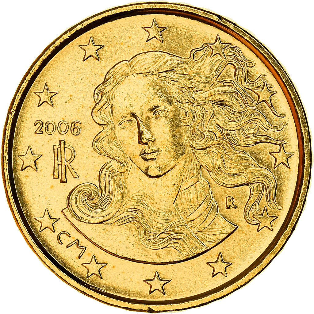 Italie, 10 Centimes, Birth of Venus, 2006, golden, SPL, Or nordique