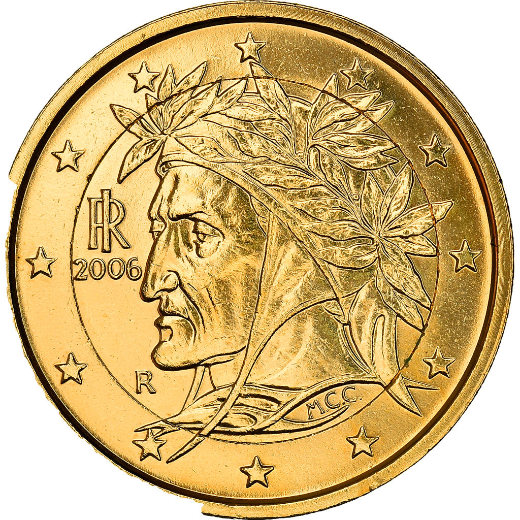 Italy, 2 Euro, Dante Alighieri, 2006, golden, MS(63), Bi-Metallic