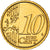 Irlandia, 10 Centimes, Celtic harp, 2009, golden, MS(63), Nordic gold