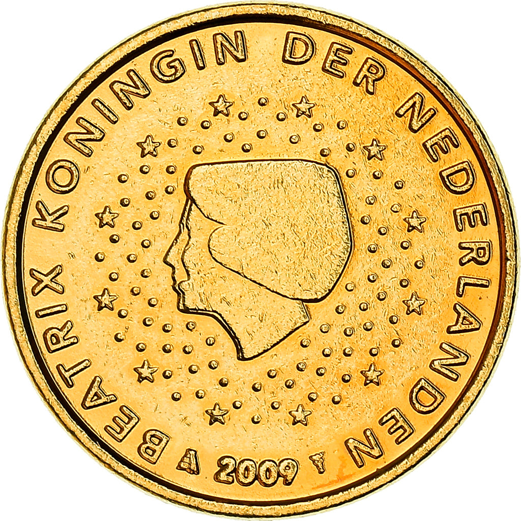 Netherlands, 1 Centime, Reine Beatrix, 2009, golden, MS(63), Silver Plated