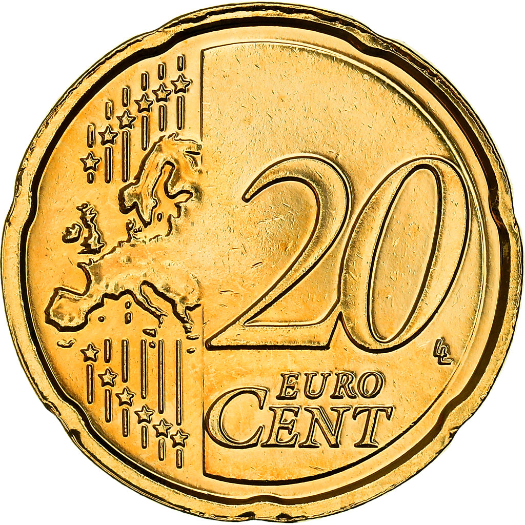 Netherlands, 20 Centimes, Reine Beatrix, 2009, golden, MS(63), Nordic gold