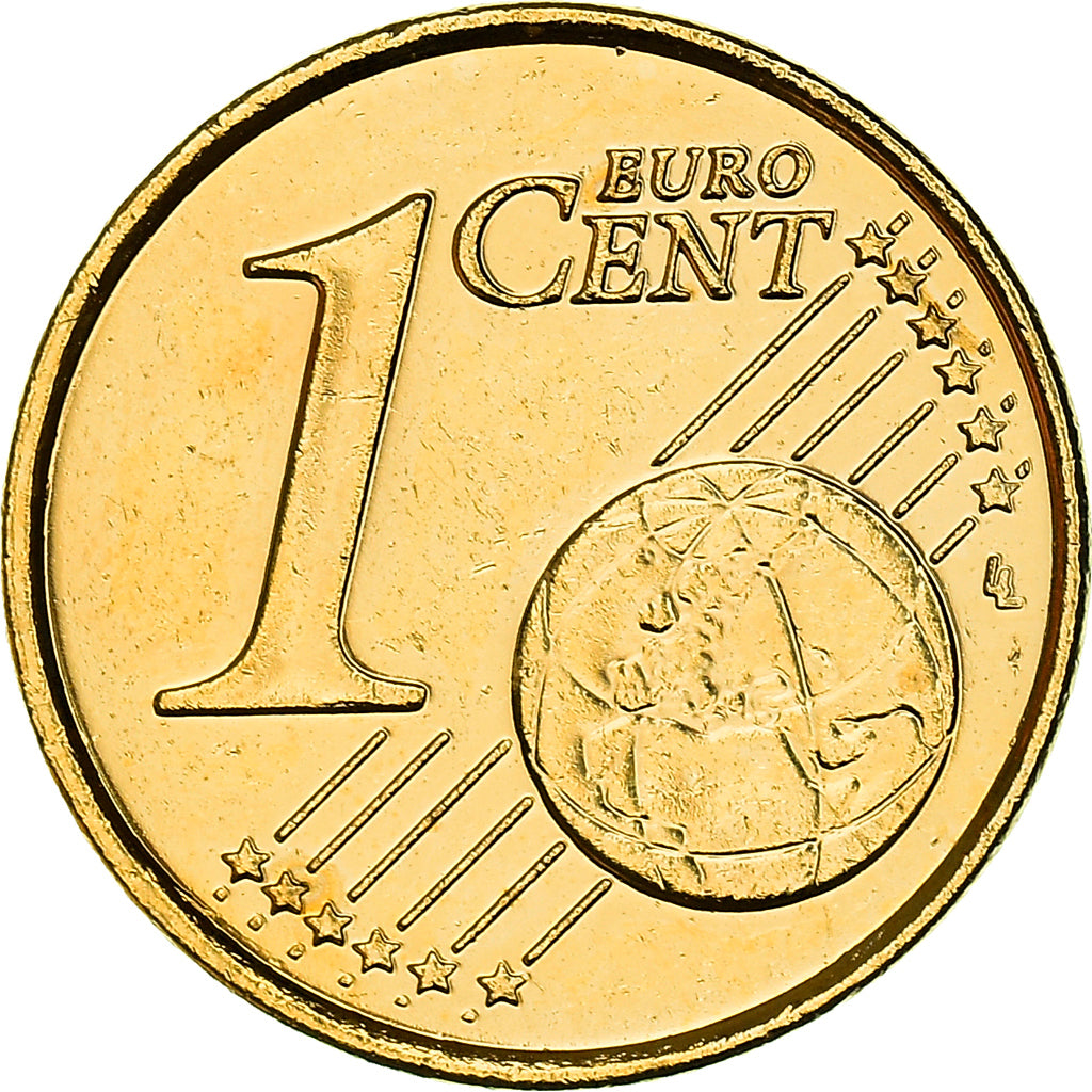 Ireland, 1 Centime, Celtic harp, 2002, golden, MS(63), Copper Plated Steel