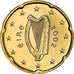 Ireland, 20 Centimes, Celtic harp, 2002, golden, MS(63), Nordic gold