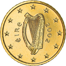 Irlandia, 50 Centimes, Celtic harp, 2002, golden, MS(63), Nordic gold