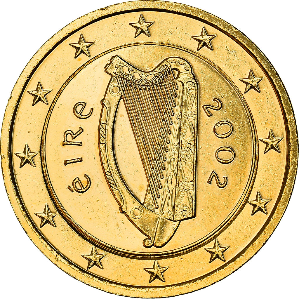 Ireland, 2 Euro, Celtic harp, 2002, golden, SPL, Bi-Metallic