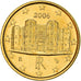 Italie, 1 Centime, Castel del Monte, 2006, golden, SPL, Copper Plated Steel
