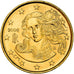 Italy, 10 Centimes, Birth of Venus, 2006, golden, MS(63), Nordic gold