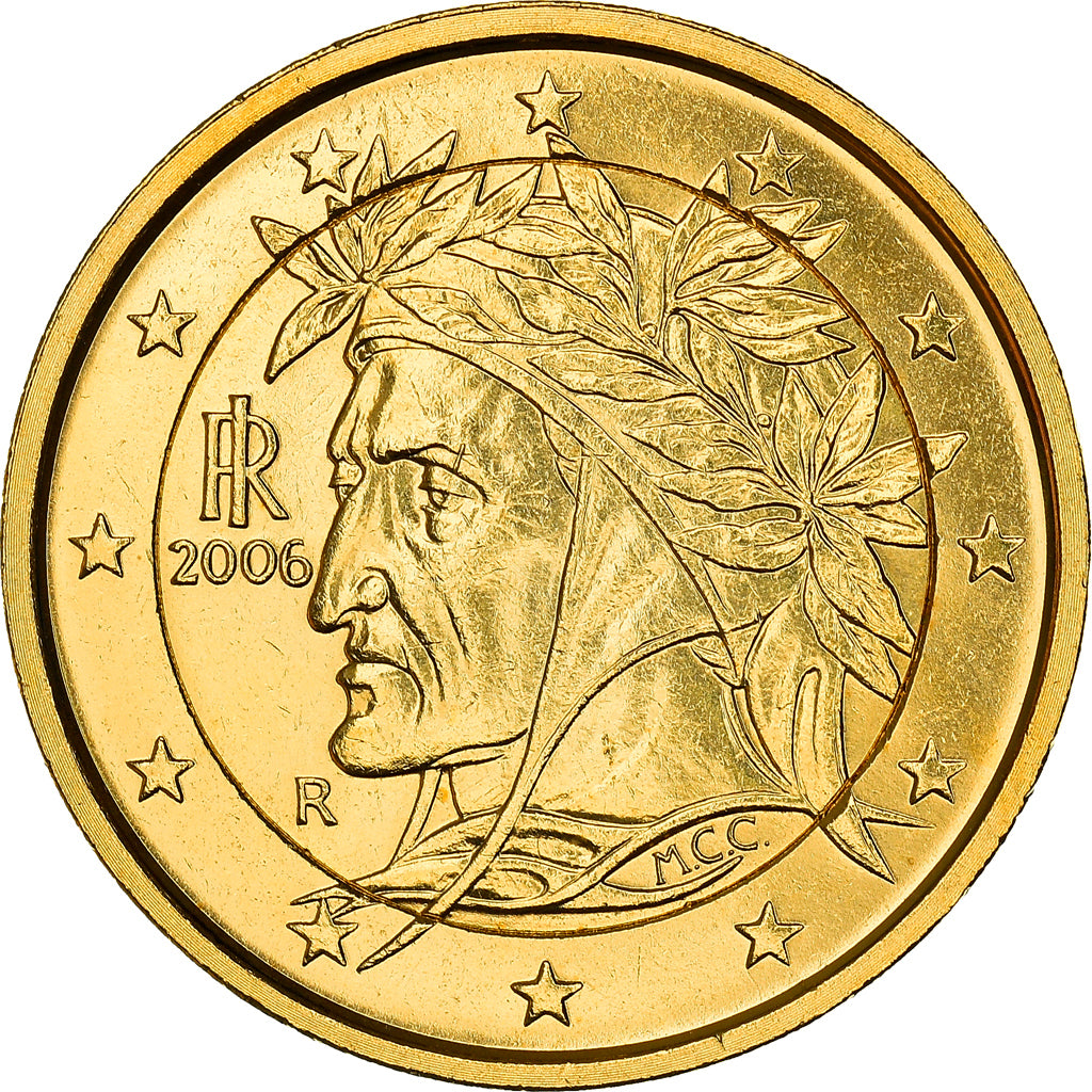 Italie, 2 Euro, Dante Alighieri, 2006, golden, SPL, Bi-Metallic