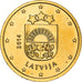 Lettonia, 2 Centimes, small coat of arms of the Republic, 2014, golden, SPL
