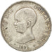 SPAIN, 5 Pesetas, 1891, KM #689, EF(40-45), Silver, 25.03