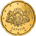 Łotwa, 20 Centimes, large coat of arms of the Republic, 2014, golden, MS(63)