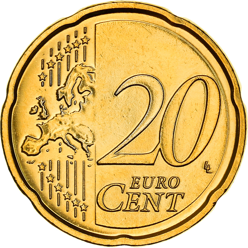 Latvia, 20 Centimes, large coat of arms of the Republic, 2014, golden, UNZ