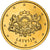 Letonia, 10 Centimes, large coat of arms of the Republic, 2014, golden, SC