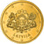 Letónia, 50 Centimes, large coat of arms of the Republic, 2014, golden, MS(63)