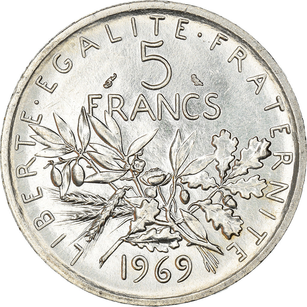 Coin, France, Semeuse, 5 Francs, 1969, MS(64), Silver, KM:926