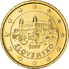 Slovakia, 10 Euro Cent, Bratislava Castle, 2009, golden, MS(63), Nordic gold