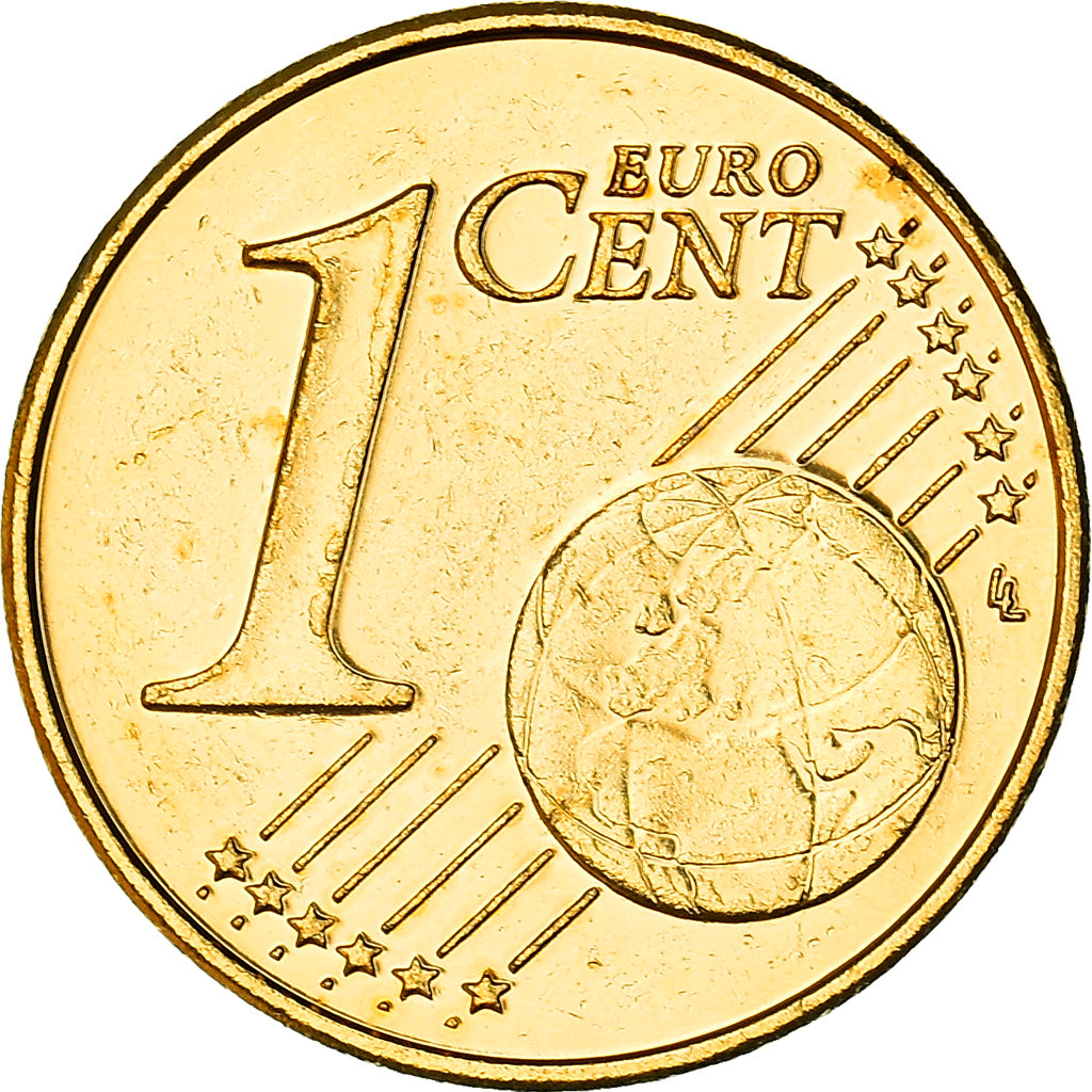 Austria, 1 Cent, A gentian, 2002, golden, MS(63), Copper Plated Steel