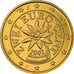 Áustria, 2 Euro Cent, An edelweiss, 2002, golden, MS(63), Aço Cromado a Cobre