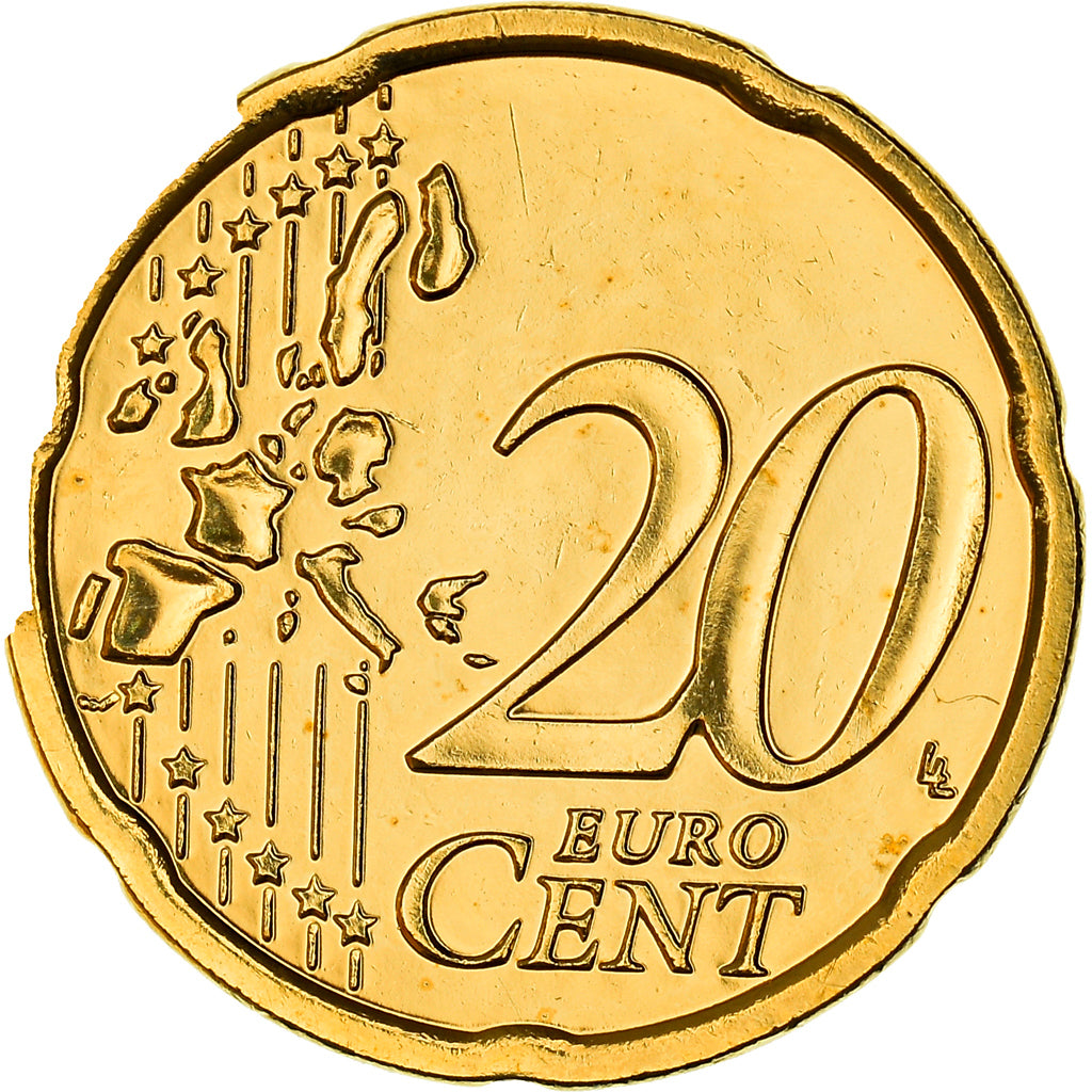 Oostenrijk, 20 Euro Cent, The Belvedere Palace, 2002, golden, UNC-, Nordic gold