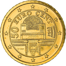 Austria, 50 Euro Cent, The secession building in Vienna, 2002, golden, MS(63)