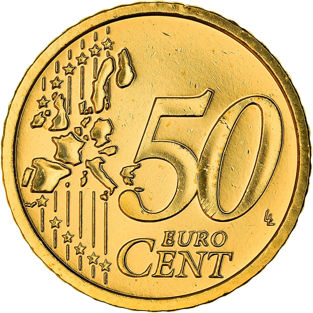 Austria, 50 Euro Cent, The secession building in Vienna, 2002, golden, MS(63)