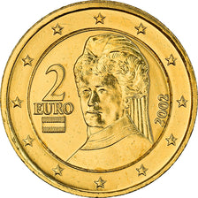 Autriche, 2 Euro, Bust of Bertha von Suttner, 2002, golden, SPL, Bi-Metallic