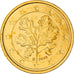 Niemcy, 2 Euro Cent, An oak twig, 2003, golden, MS(63), Miedź platerowana