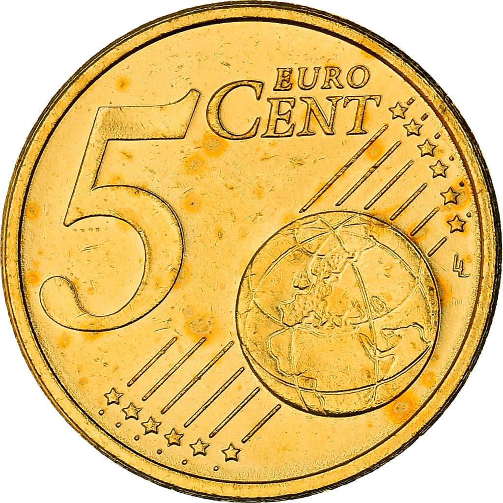 Alemania, 5 Euro Cent, An oak twig, 2003, golden, SC, Cobre chapado en acero