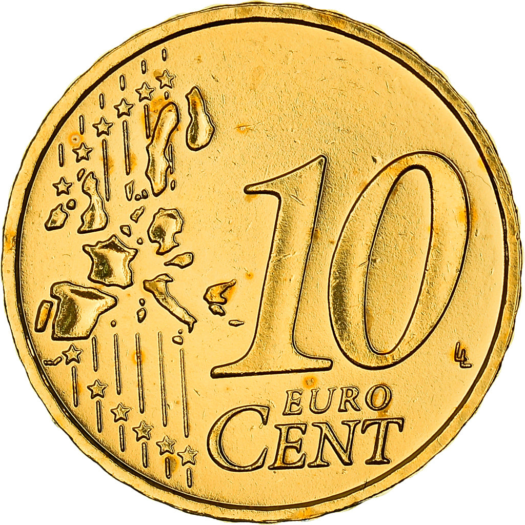 Germany, 10 Euro Cent, The Brandenburg Gate, 2003, golden, MS(63), Nordic gold