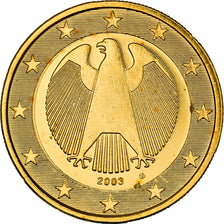 Deutschland, 1 Euro, eagle, 2003, golden, UNZ, Bi-Metallic