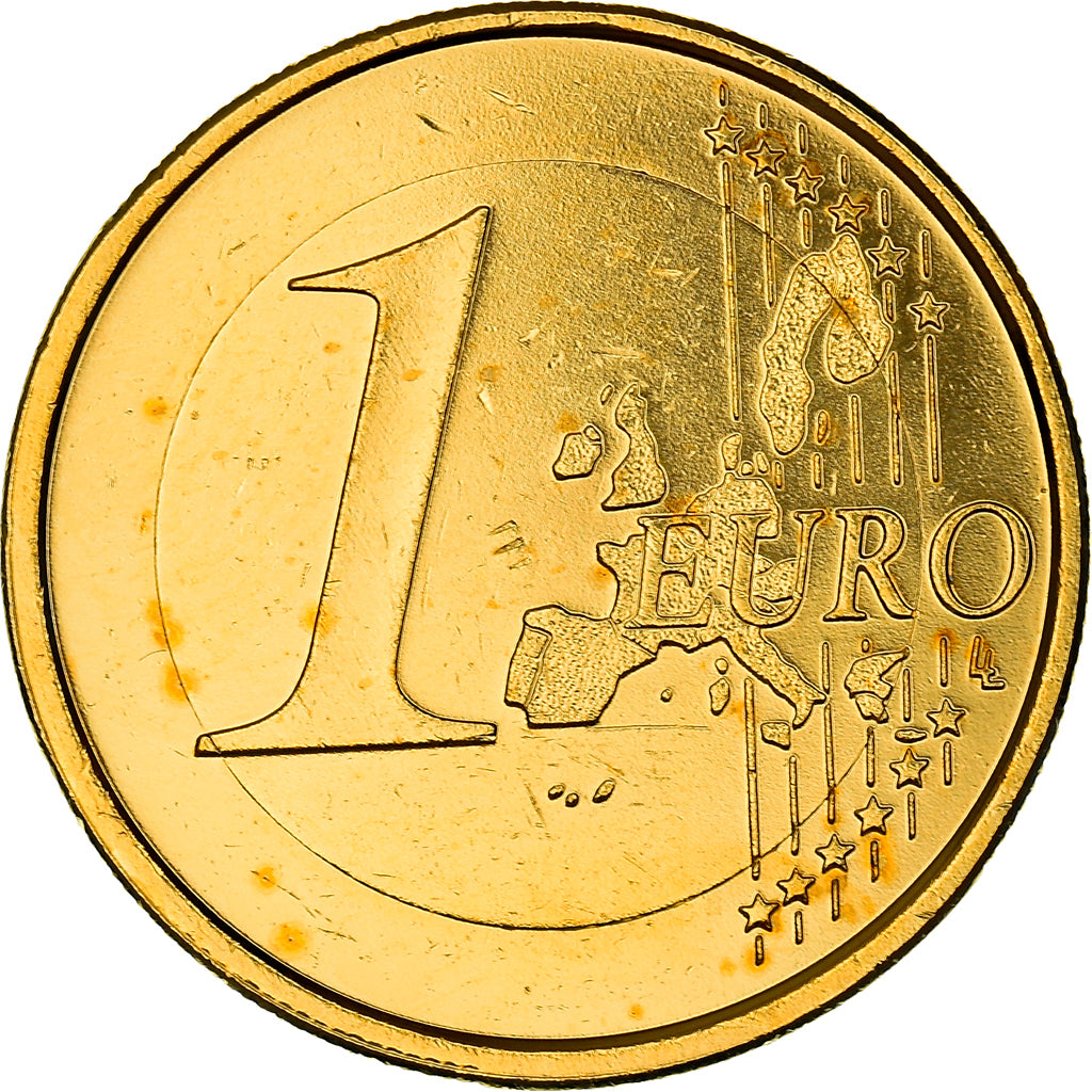 Deutschland, 1 Euro, eagle, 2003, golden, UNZ, Bi-Metallic