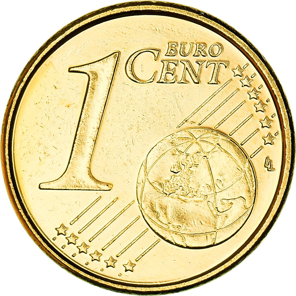 Spagna, 1 Cent, The cathedral of Santiago de Compostela, 2001, golden, SPL