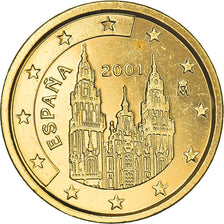 España, 2 Euro Cent, The cathedral of Santiago de Compostela, 2001, golden, SC
