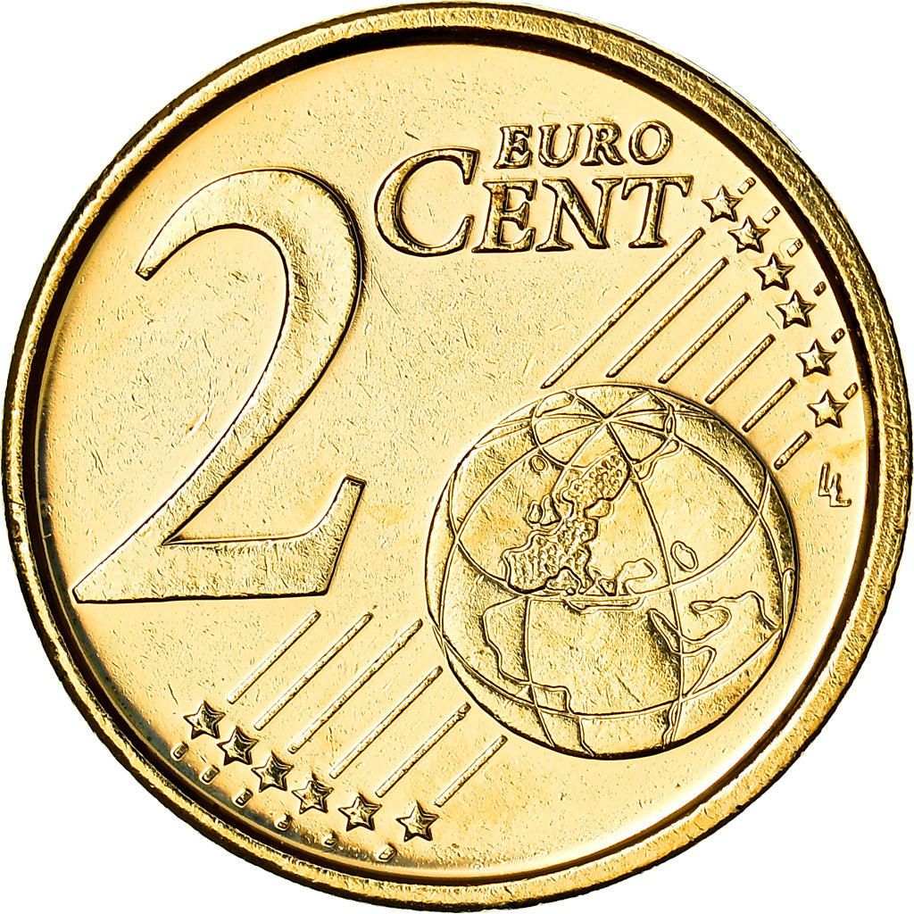 España, 2 Euro Cent, The cathedral of Santiago de Compostela, 2001, golden, SC