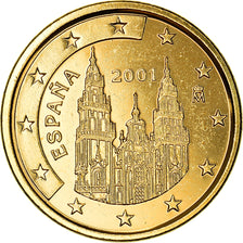 España, 5 Euro Cent, The cathedral of Santiago de Compostela, 2001, golden, SC